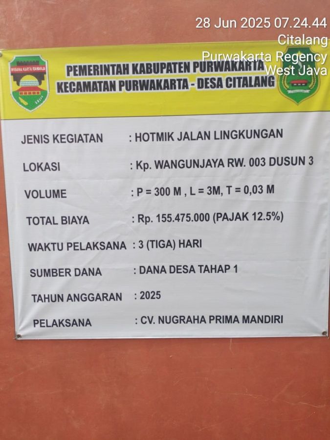 Pemdes Citalang: Dana Desa Merupakan Motor Penggerak Untuk Menunjang Pembangunan Infrastruktur